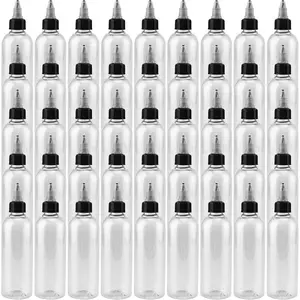 50 Pack 5oz Empty Squeezing, 150ml with Twist Top Cap, Condiment Squeeze for Oil, Ketchup, Mustard, Sauces, Dressing, Art, Crafts and More