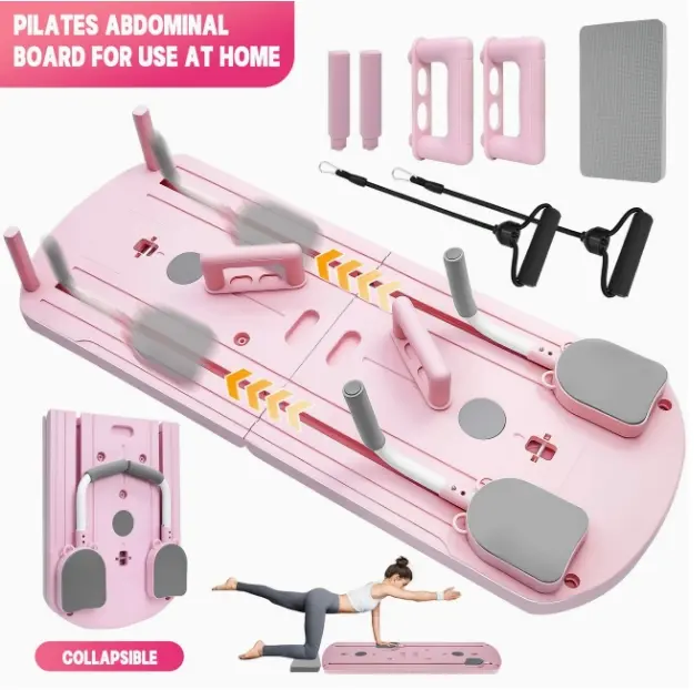 2026 Pilates Board - Lightweight, Foldable 8-in-1 Multifunctional Trainer with Resistance Bands for Abdominal, Push-Up, Balance Training at Home & Gyms