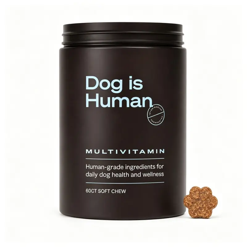 Dog is Human Multivitamin Soft Chews for Dogs | Chicken Edition | Human-Grade Daily Dog Health & Wellness Supplement | 60 Count