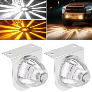 2PCS Starburst Marker Lights Dual Color LED Watermelon Lights 12V 24V Trailer Water Melon Under Glow Lights For Semi Truck