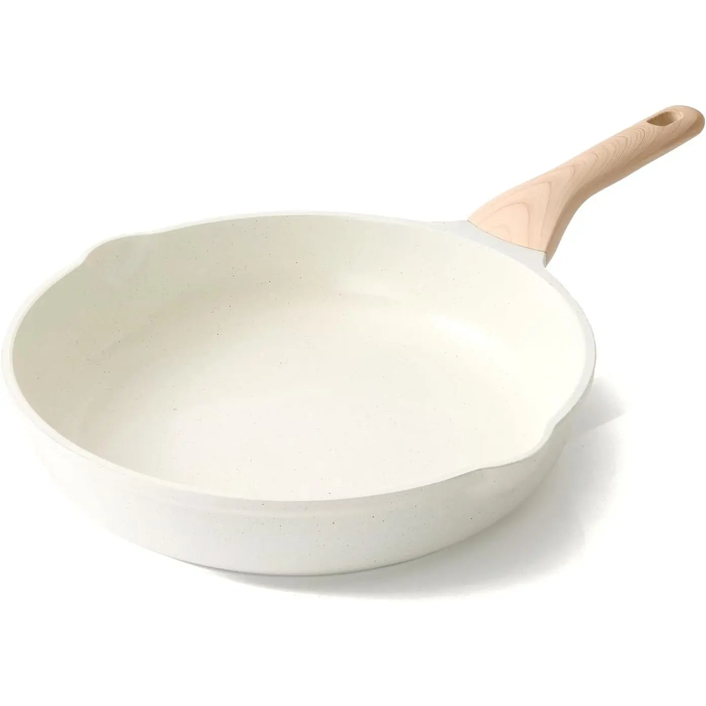 Nonstick Ceramic Frying Pan, 12.5 Inch Ceramic Large Skillet,  Non  Cooking Pan, Stay-Cool Handle, Induction Compatible, PFOA &  Free, White
