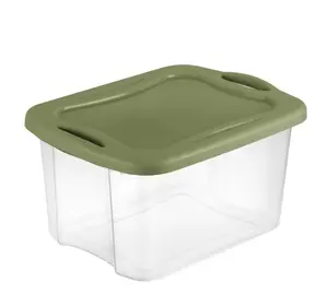 40 Quart EZ Carry Storage Bin with Full-Grip Handles – Durable Green Plastic