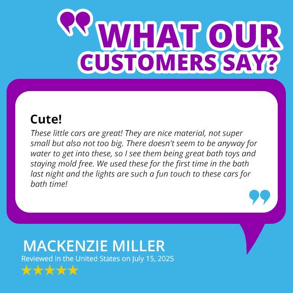 Tub Works Emergency Cars Light Up Bath Toys 6 Pack Water Activated Flashing Colors Soft Squeezable Sensory Toys for Kids Bath Fun in the Tub