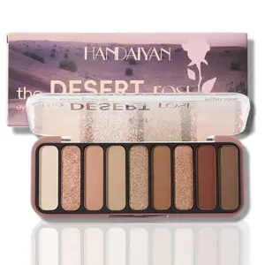 HANDAIYAN 9 Color Neutral Eyeshadow Palette Matte Shimmer Dual Finish,Multi-Use for Daily Commute/Dates/Beginners, Long-Lasting Pigment