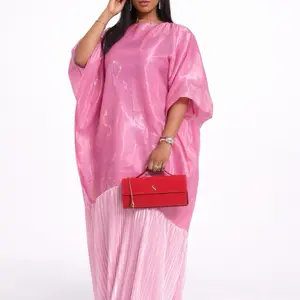 Solára Luxe Boubou Liquid Organza Pleated Kaftan Dress Aso Élan Free Size S-3XL Maxi Length Elegant & Flattering for Events