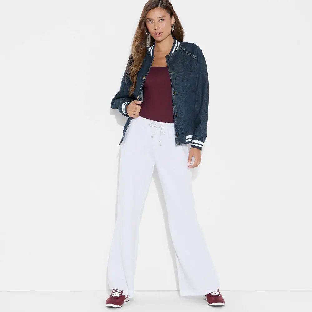 Women's Denim Varsity Jacket - Wild Fable