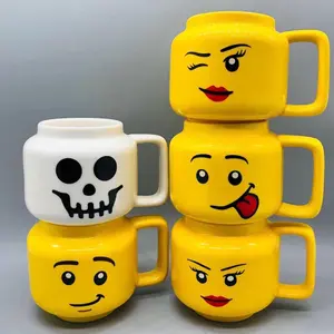 Cartoon Ceramic Brick Mug Cup - 250 ML Capacity, Fun Design for Kids & Family Birthdays, Durable & Reusable Drinkware - Washable, Reuse, Coffee, Tumbler mugs camera lens crystal  mugs