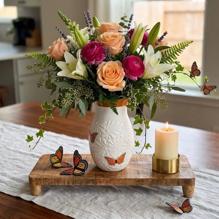 Monarca Vase - Elegant Design for Living Rooms Bedrooms Offices - Durable Material Easy to Clean - Perfect Gift for Birthdays Anniversaries Housewarmings - Versatile Use & Stylish Addition