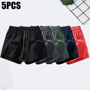Men’s Summer Athletic Shorts & Swimming Trunks - Quick-Dry Breathable Water-Repellent, Elastic Waist with Drawstring, Zippered Pockets & Mesh Lining for Gym Workouts & Outdoor Leisure