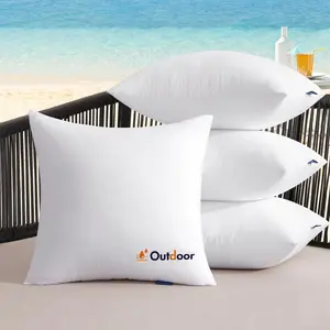 Outdoor Pillows Set of 4 18x18  Throw Pillow Inserts, Decorative Water Resistant  Pillow Cushion for Patio and Garden
