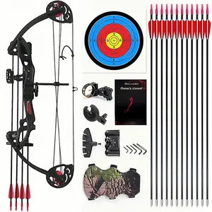 Compound Bow and Archery Sets - Right Hand Archery Compound Bows 15-29 lbs Draw Weight Adjustable for Youth and Beginners，Hunting Bow Kit for Beginner