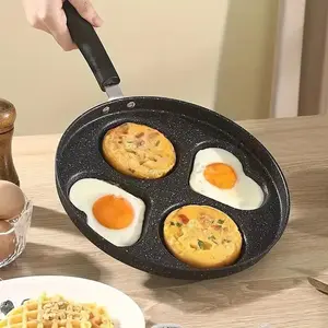 Heart-Shaped Frying Pan Set, Non-Stick Hamburger Pancake Breakfast Pan, Ideal for Pizza Desserts, Restaurant Use, 4-Piece Set