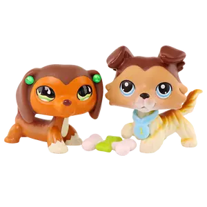 2 PC Cute Dog Figures Playset - 2 Pack Collectible Puppy Toys with Accessories, Hand-Painted Mini Animal Figurines for Kids, Cake Toppers, Party Favors, Ideal Gift for Girls & Boys Ages 3+