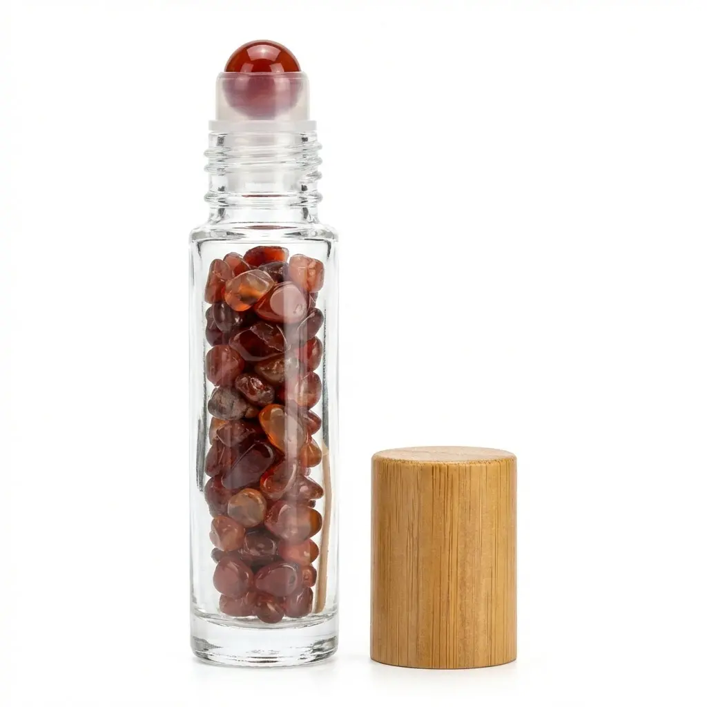Red Agate Crystal Roller Bottle 10ml Vitality Grounding Oil Bottle