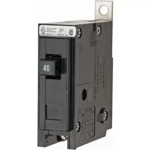 Eaton Cutler-Hammer 40 Amp, 120/240 VAC, 24 VDC, 48 VDC, 80 VDC, 1 Pole, Bolt On Miniature Circuit Breaker Thermal Magnetic Trip, 14-4 AWG, 2-3/8 Inch Deep x 2-15/16 Inch High x 1 Inch Wide BAB1040