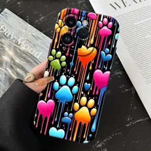 Colorful Heart & Paw Sports Themed Phone Case, Soft Silicone,Fully Protected and Shockproof For iPhone 17 16 15 Pro Max 14 14Pro 13 12 11 X Plus Air Mini 17E