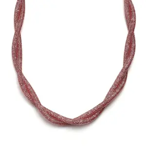Shop LC PInk  Crystal Twisted Rope Necklace in Rosetone 20-22 Inches
