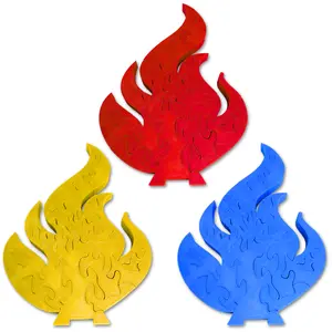 Survivor Inspired Flame Puzzle Decoration - Red Design with Flame Patterns for Fans and Puzzle Enthusiasts
