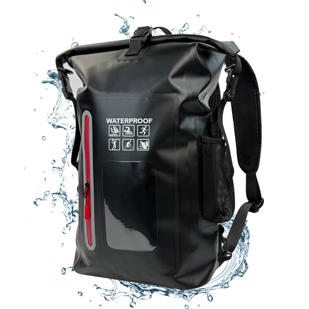 100% Waterproof Roll-Top Dry Sack Backpack, Multi-Use Outdoor Sports Bag with Wet Pocket, Large Capacity for Kayaking, Hiking & Travel