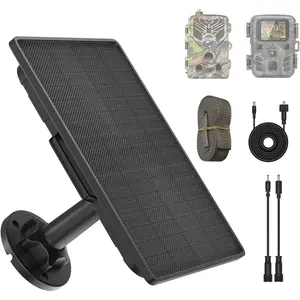 Trail Camera Solar Panel 6000mAh Built-in Battery Waterproof Solar Charger Kit with Multiple DC Connectors Compatible with Tactacam Reveal Cameras