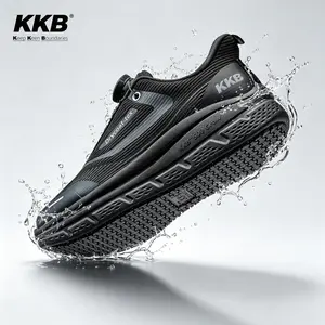 Men's Non-Slip Absorbs Sweat & Controls Odor Waterproof Work Shoes Calzado de trabajo antideslizante e impermeable para hombre: Zapatillas fáciles de calzar, personal de restaurantes y enfermeros, con soporte ortopédico y ajuste de arco.