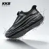 KKB Men's Slip Resistant Rubber Anti-Slip Casual Trainers - Water Resistant, Sweat-Absorbent, Odor Controlling, Orthopedic Support, Arch Fit, Easy-On for Workers