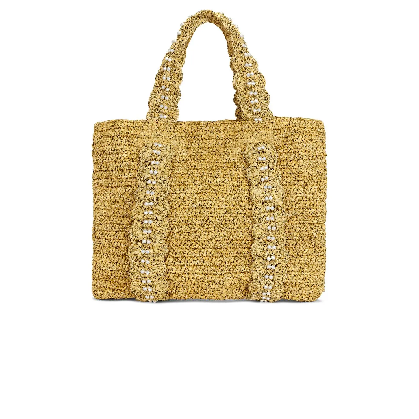 BTB Los Angeles Pearl Chapeau Tote Bag in Sand & Gold