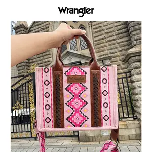 Wrangler Southwestern Tote, Crossbody Bag With Top Handle, Adjustable Strap, Large Capacity for Personal Items