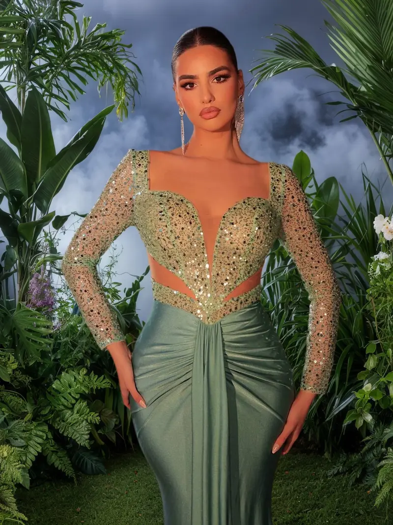 Elegant Sequined Mermaid Tail Dress, Round Neck Cape Style, Slim Fit High Waist, Perfect for Parties Weddings Events, Women Evening Wear - TikTok Shop Elegant Sequined Mermaid Tail Dress, Round Neck Cape Style, Slim Fit High Waist, Perfect for Parties Weddings Events, Women Evening Wear - TikTok Shop