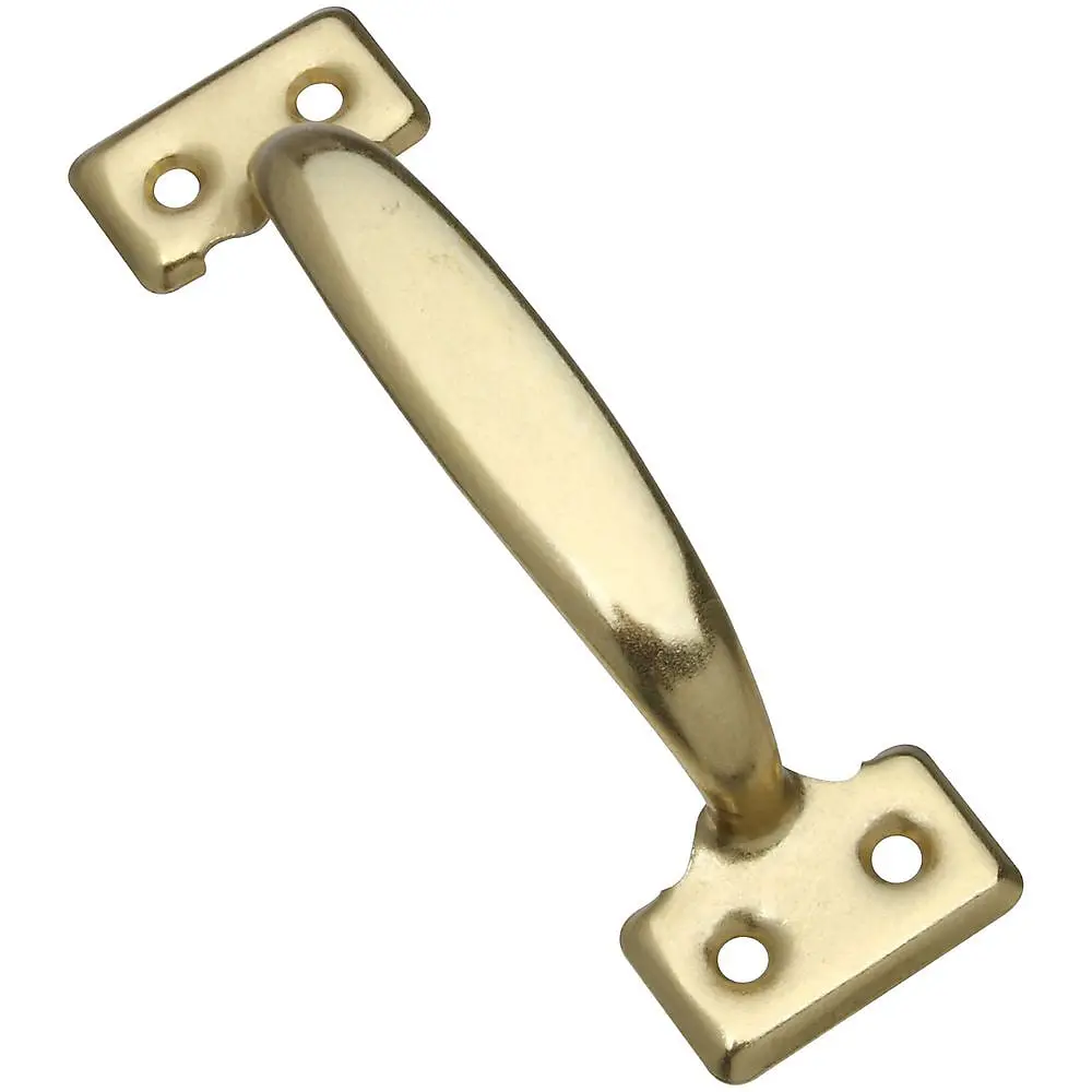 5.75 in. Gate Pull Handle, Brass Finish, Steel Body, Fits Various Surfaces, Ideal for Commercial Users