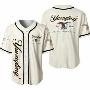 Beige Eagle Yuengling Baseball Jersey Shirt, America’s Oldest Brewery Shirt, Bar Fans, Tailgate Party Gift for Men Women