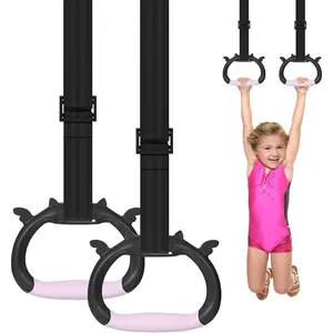 Gymnastics Rings, Children's Home Gym Equipment, Children's Adjustable Strap Strength Training Rings, Pulling Rings for Physical Training