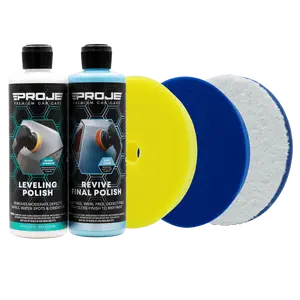 Polishing Kit - Buffing & Polishing For Heavy & Light Swirls - Pads, Polish, & Compound kit - 5-Piece Set - by Proje