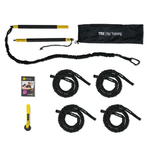 TRX Rip Trainer Pro KIT with Medium, Heavy, X-Heavy & XX-Heavy Detachable Cords, Door Anchor, and Safety Strap for Customizable Strength Training