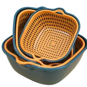 Multi-Use Food Prep Basket Set — 6PCS Double Layer Drain Basket for Fast Rinsing & Easy Storage