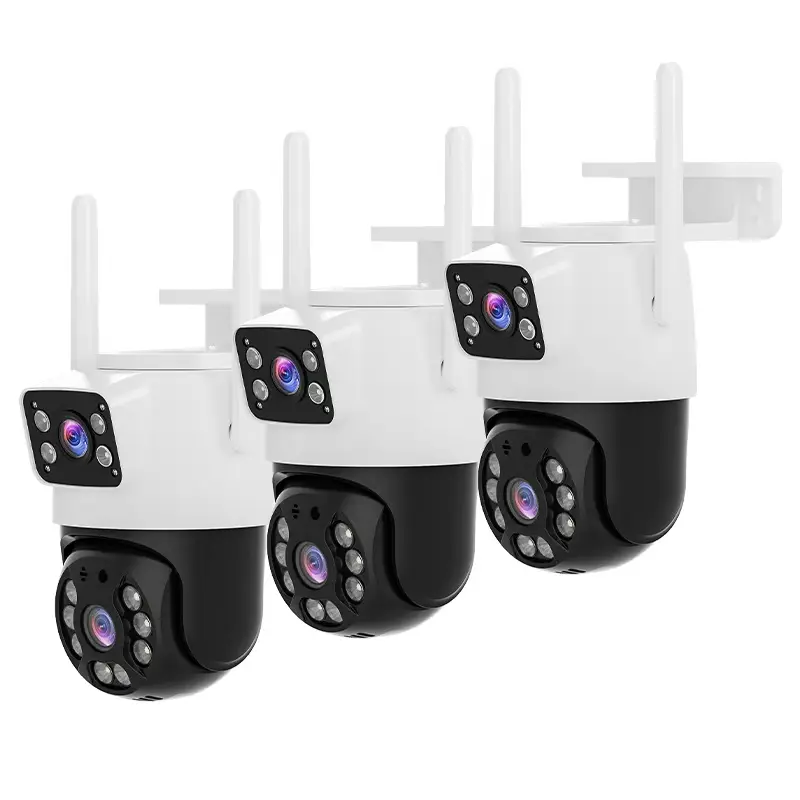 ICSEE APP Wireless WiFi Security Camera System with Micro SD Card Support, 8MP+6MP HD Lenses, 360° Pan-Tilt Real-Time Viewing, Night Vision, Motion Detection, 2-Way Audio, Auto-Connect for Home & Outdoor Use,Outdoor Father's Day Gift Option