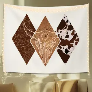 STHTTSW Boho Western Tapestry, West Cowboy Tapestries Wall Blanket, Aztec Southwestern Country Wall Hanging Decor for Living Room Home Bedroom, 50x60 Inch