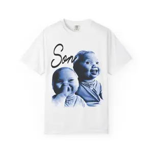 Viral AI Baby Laughing Meme Adult T-Shirt |     Tuff "Son Holding Back a Laugh"
