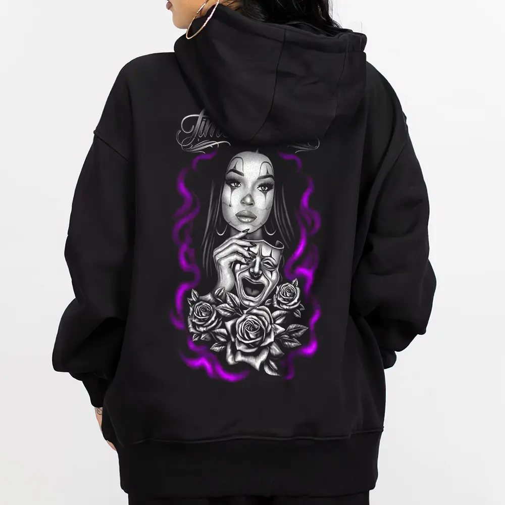 Graphic-Hoodie & T-Shirt Chicanos Art Chicano Streetwear Hoodie, Chicana Art Cholo Chola Outfit Cotton Casual Urban Fashion Top, Unisex Mexican American Style Apparel S–3XL