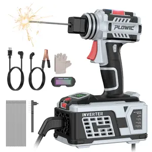 PLOWIC Portable Handheld Welding Machine, 110V IGBT Inverter Arc Welder, Variable Current Adjustment,Hot Start & Anti-Stick,Perfect Gift for DIY Beginners (Grey)