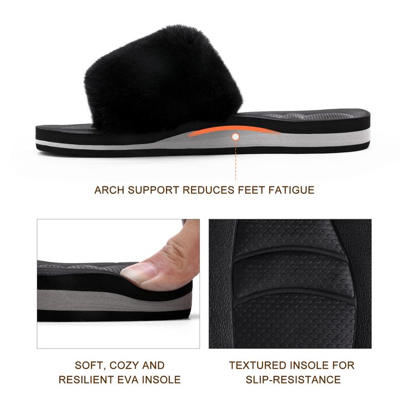 DREAM PAIRS Luxurious Fuzzy Slides