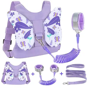 3-in-1 Toddler Safety Harness with Butterfly Leash + Anti-Lost Wrist Link – Child Walking Strap for Travel