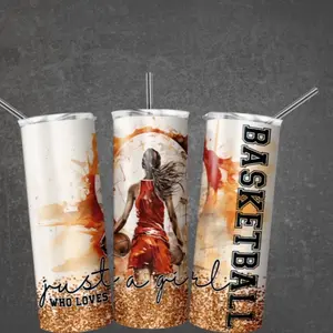 Woman basketball tumbler orange Water Bottles