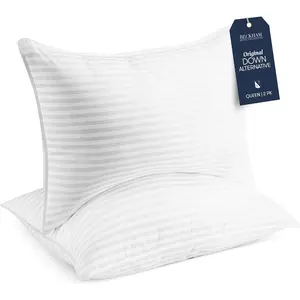 Beckham Hotel Collection Bed Pillows Standard / Queen Size Set of 2 - down Alternative Bedding Gel Cooling Pillow for Back, Stomach or Side Sleepers Beckham Hotel Collection