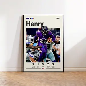 Derrick Henry Poster, Baltimore Ravens Poster, NFL Poster, Sports Poster, NFL Fans, Football Poster, NFL Wall Art, Sports Bedroom Posters