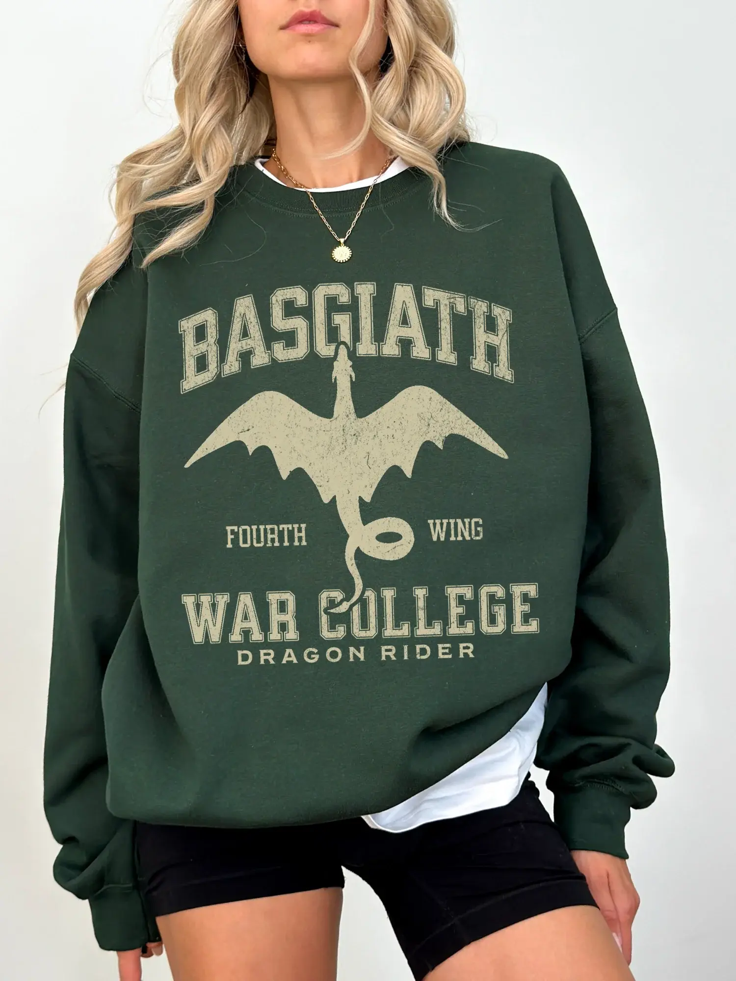 Basgiath War College Sweatshirt, Fourth Wing Dragon Rider Crewneck, Fantasy Book Lover Pullover, Collegiate Dragon Gift