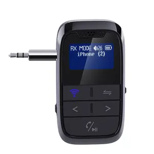 Bluetooth 5.1 Audio Adapter Transmitter Receiver with LCD Display is a two-in-one transceiver that combines car and home entertainment.-High-Quality Sound Enhancer for Enhanced Listening Experience