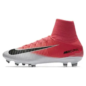 Nike Mercurial Superfly 5 FG Men's Football Cleats with Round Toe Lacing for Firm and Natural Grass, Featuring Slip-Resistant and Durable Design in White-Pink Trending Shoes, House White Official Shoes to Get / Maison Mihara