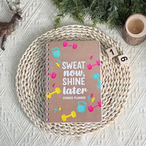 Premium Workout Planner Fitness Journal Notebook, Daily Diet & Training Log Tracker, Weekly Goal & Body Progress Record for Weight Loss Home & Gym Fitness Use