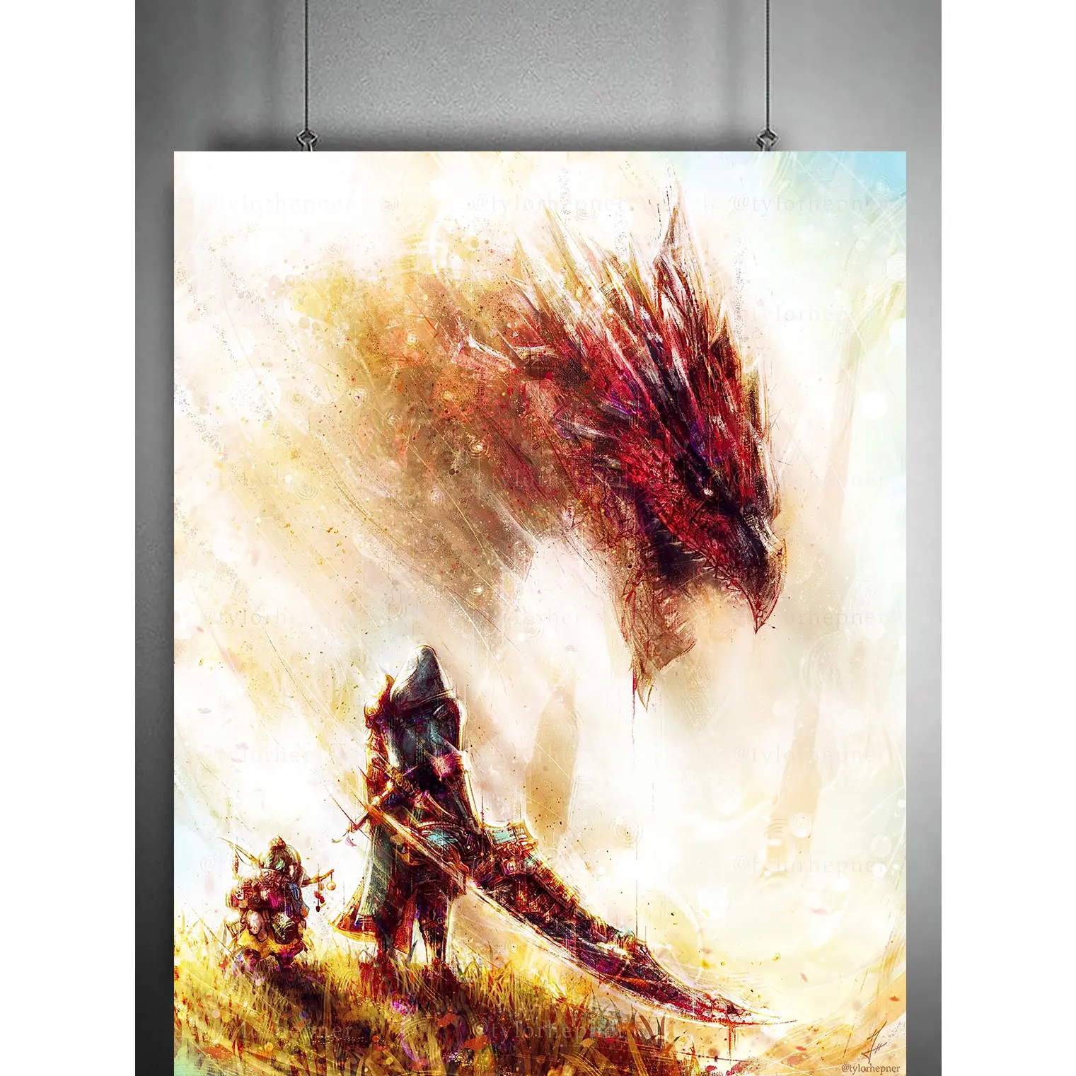 Monster Hunter Limited Edition Fine Art Print - Epic Monster Hunt Landscape Wall Decor - Unframed Premium Matte Art Poster - Professional Gaming Gift Artwork